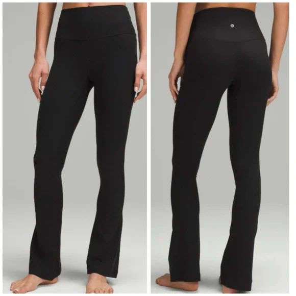Lululemon Align High Rise Ribbed Mini Flared Pant in Black SZ 0 EUC - Picture 1 of 4